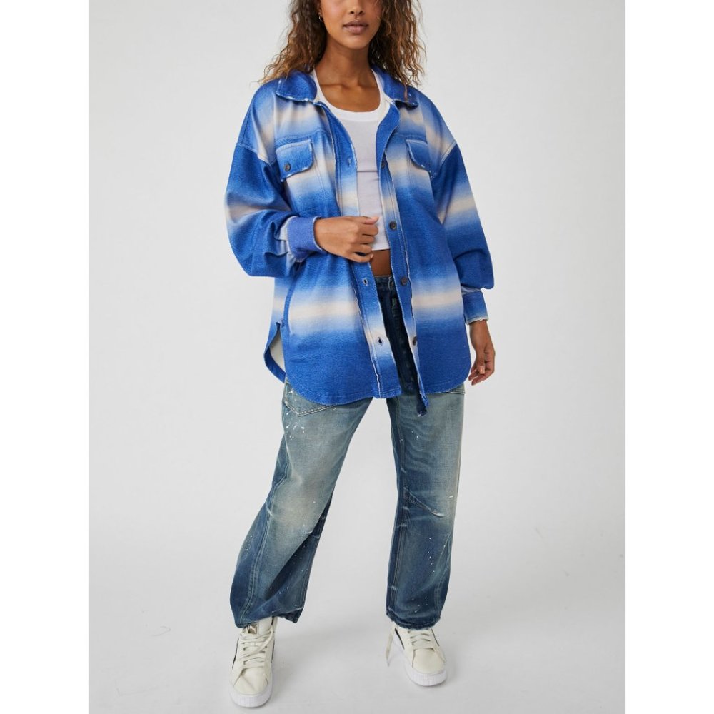 🎉LAST CHANCE🎉 NWT Free People Printed Ruby Jacket / Deep Sea Combo - Picture 5 of 6
